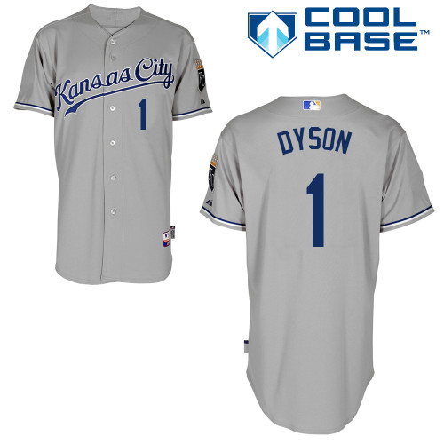 Jarrod Dyson #1 Youth Baseball Jersey-Kansas City Royals Authentic Road Gray Cool Base MLB Jersey